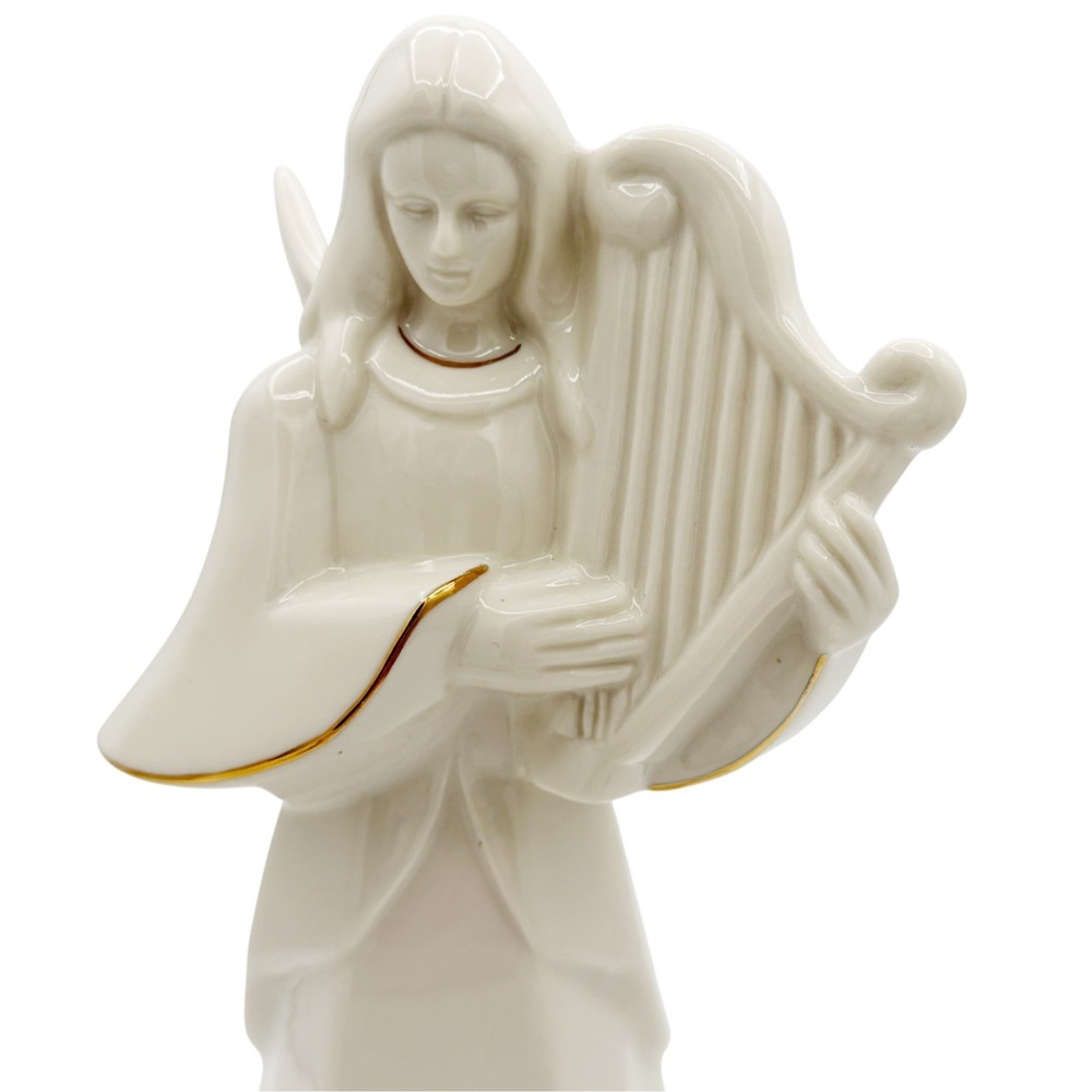 Mikasa Holy Night Nativity 10" Angel Harp Figurine Porcelain Gold Trim Christmas - Picture 9 of 16